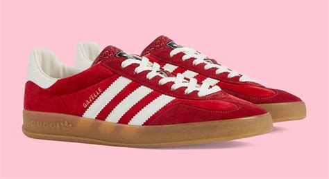 gucci red adidas gazelle|Adidas x Gucci gazelle sneakers.